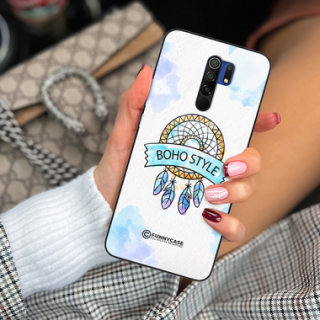 ETUI BLACK CASE GLASS NA TELEFON XIAOMI REDMI 9 MAKRAMA BOHO