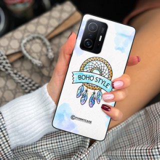 ETUI BLACK CASE GLASS NA TELEFON XIAOMI 11T / 11T 5G MAKRAMA BOHO