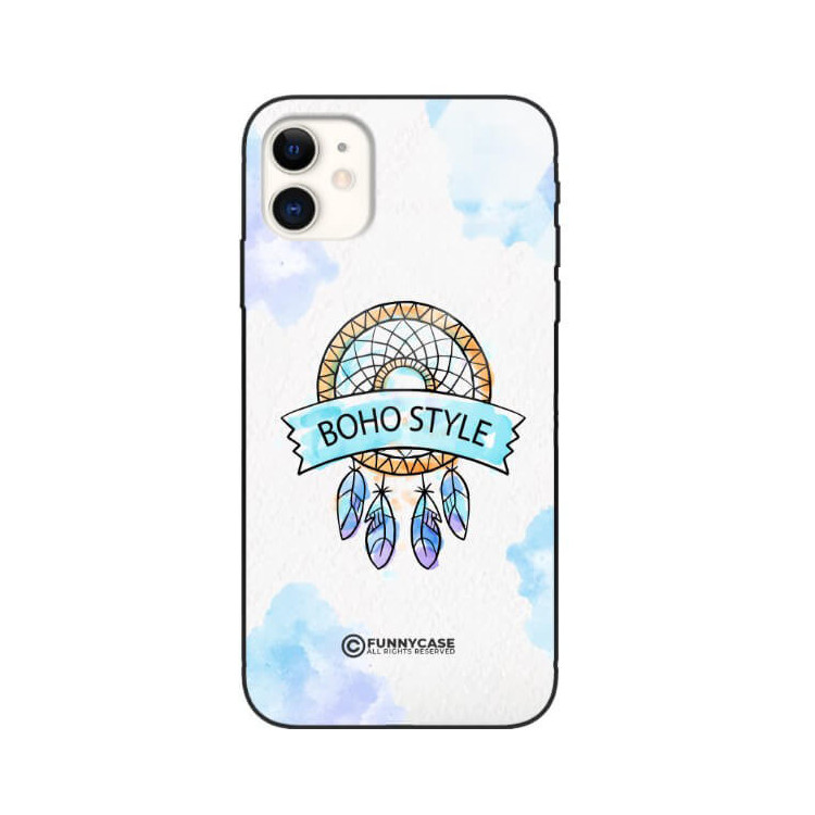 ETUI BLACK CASE GLASS NA TELEFON APPLE IPHONE 11 MAKRAMA BOHO