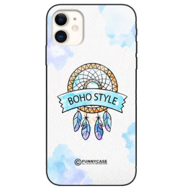 ETUI BLACK CASE GLASS NA TELEFON APPLE IPHONE 11 MAKRAMA BOHO