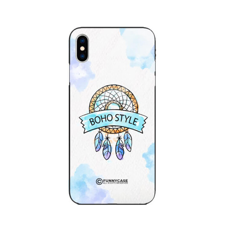 ETUI BLACK CASE GLASS NA TELEFON APPLE IPHONE XS MAKRAMA BOHO