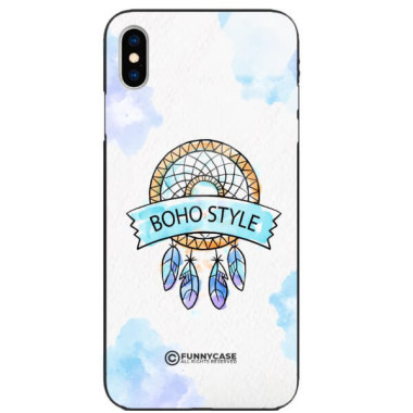 ETUI BLACK CASE GLASS NA TELEFON APPLE IPHONE XS MAKRAMA BOHO