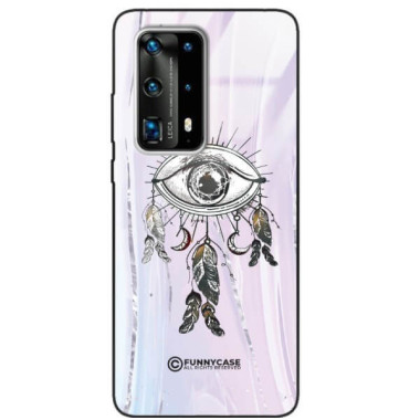 ETUI BLACK CASE GLASS NA TELEFON HUAWEI P40 PRO PLUS OKO AZTEKÓW