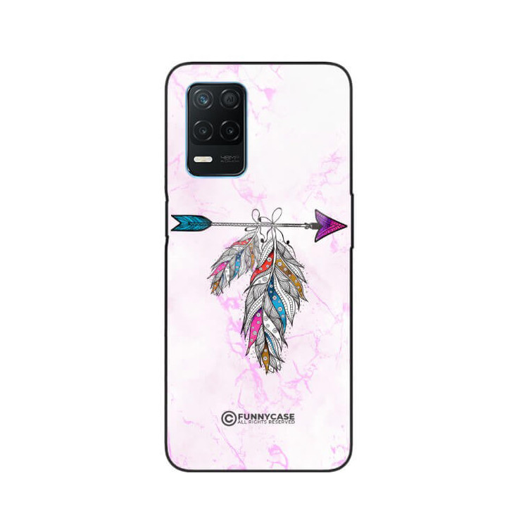 ETUI BLACK CASE GLASS NA TELEFON REALME 8 5G / V13 5G PASTELOWE PIÓRO BOHO