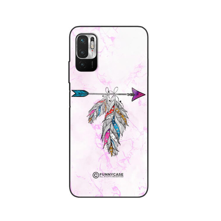 ETUI BLACK CASE GLASS NA TELEFON XIAOMI REDMI NOTE 10 5G PASTELOWE PIÓRO BOHO