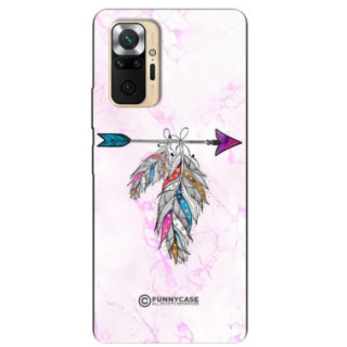 ETUI BLACK CASE GLASS NA TELEFON XIAOMI REDMI NOTE 10 PRO / PRO MAX PASTELOWE PIÓRO BOHO