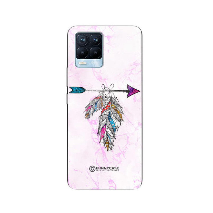 ETUI BLACK CASE GLASS NA TELEFON REALME 8 / 8 PRO PASTELOWE PIÓRO BOHO