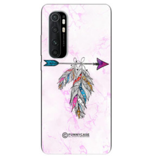 ETUI BLACK CASE GLASS NA TELEFON XIAOMI Mi NOTE 10 LITE PASTELOWE PIÓRO BOHO