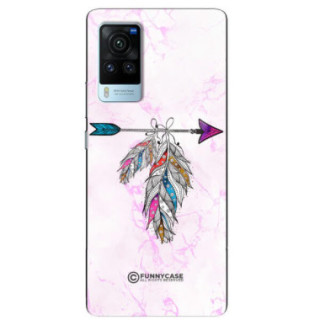 ETUI BLACK CASE GLASS NA TELEFON VIVO X60 PRO PASTELOWE PIÓRO BOHO