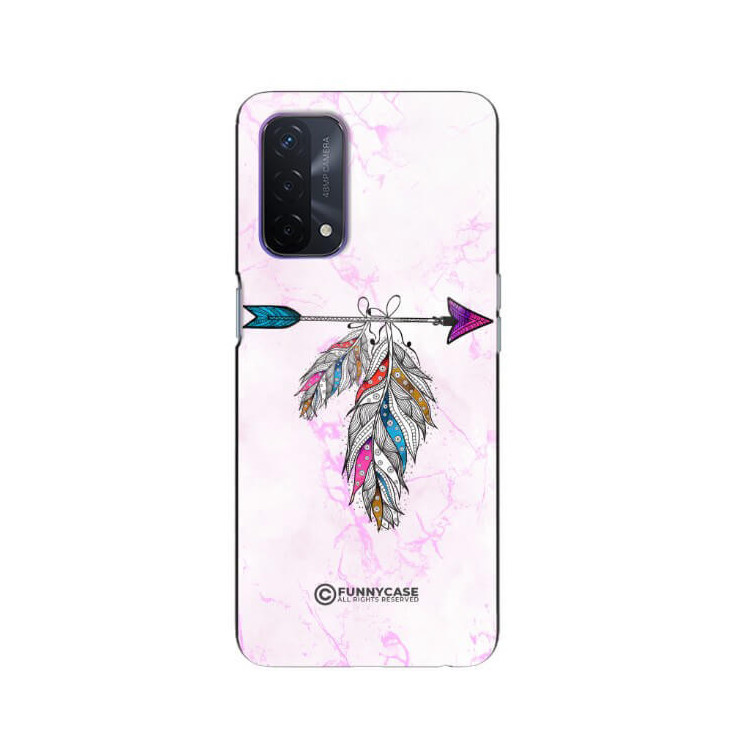 ETUI BLACK CASE GLASS NA TELEFON OPPO A93 5G PASTELOWE PIÓRO BOHO