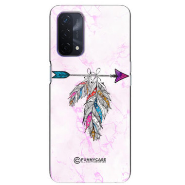 ETUI BLACK CASE GLASS NA TELEFON OPPO A93 5G PASTELOWE PIÓRO BOHO