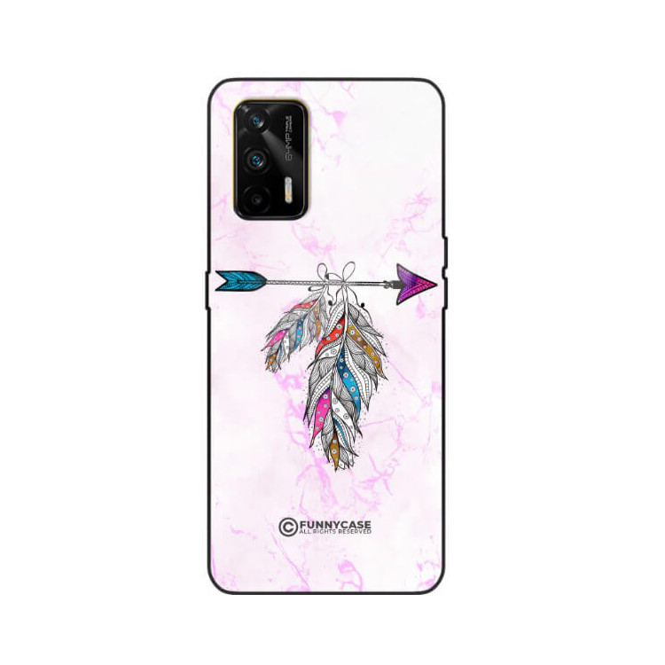 ETUI BLACK CASE GLASS NA TELEFON REALME GT PASTELOWE PIÓRO BOHO