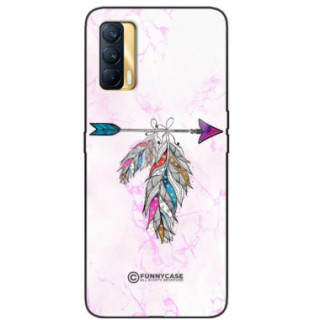 ETUI BLACK CASE GLASS NA TELEFON REALME V15 PASTELOWE PIÓRO BOHO