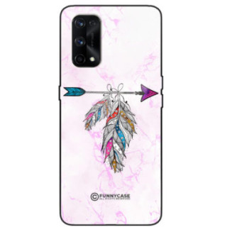 ETUI BLACK CASE GLASS NA TELEFON REALME X7 PRO PASTELOWE PIÓRO BOHO