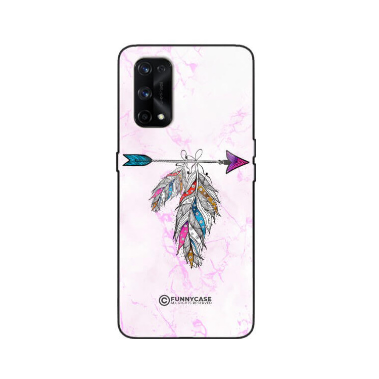 ETUI BLACK CASE GLASS NA TELEFON REALME X7 PRO PASTELOWE PIÓRO BOHO