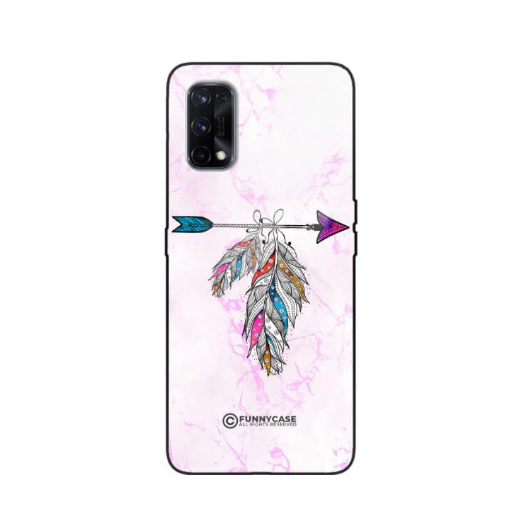 ETUI BLACK CASE GLASS NA TELEFON REALME X7 PASTELOWE PIÓRO BOHO