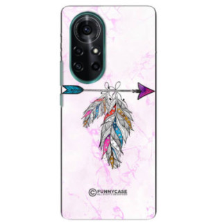 ETUI BLACK CASE GLASS NA TELEFON HUAWEI NOVA 8 PRO PASTELOWE PIÓRO BOHO