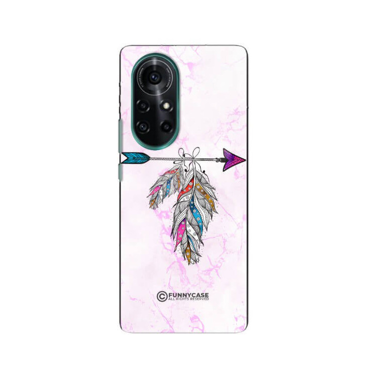 ETUI BLACK CASE GLASS NA TELEFON HUAWEI NOVA 8 PRO PASTELOWE PIÓRO BOHO