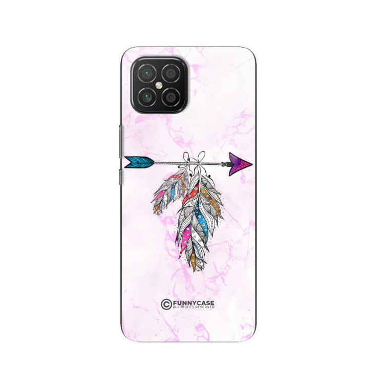 ETUI BLACK CASE GLASS NA TELEFON HUAWEI NOVA 8 SE PASTELOWE PIÓRO BOHO