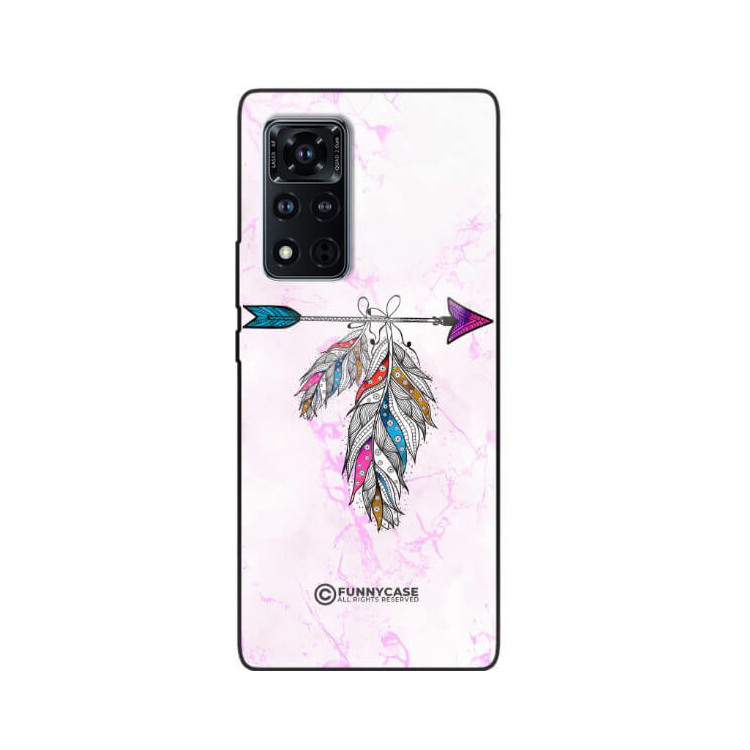 ETUI BLACK CASE GLASS NA TELEFON HUAWEI HONOR VIEW 40 V40 5G PASTELOWE PIÓRO BOHO