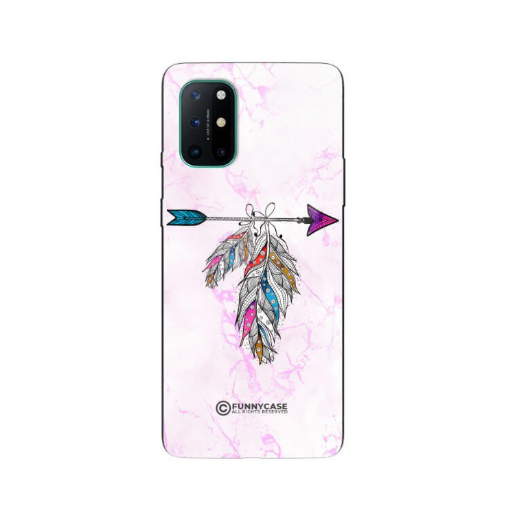 ETUI BLACK CASE GLASS NA TELEFON ONEPLUS 8T PASTELOWE PIÓRO BOHO