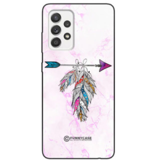 ETUI BLACK CASE GLASS NA TELEFON SAMSUNG GALAXY A52 / A52 4G / A52 5G / A52s 5G PASTELOWE PIÓRO BOHO