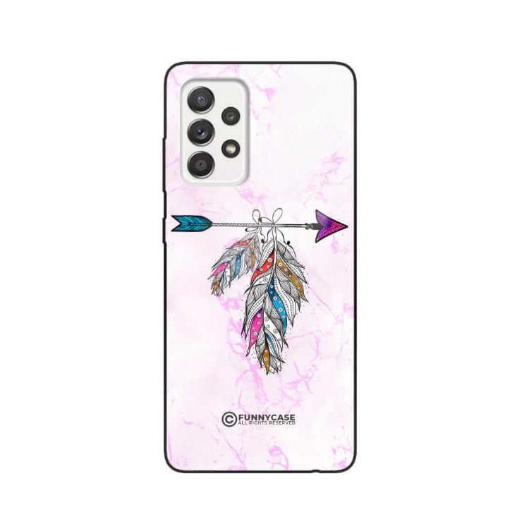 ETUI BLACK CASE GLASS NA TELEFON SAMSUNG GALAXY A52 / A52 4G / A52 5G / A52s 5G PASTELOWE PIÓRO BOHO