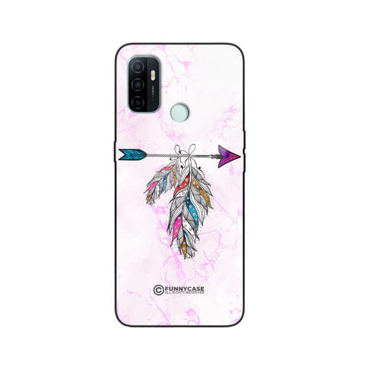 ETUI BLACK CASE GLASS NA TELEFON OPPO A33 PASTELOWE PIÓRO BOHO