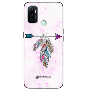 ETUI BLACK CASE GLASS NA TELEFON OPPO A33 PASTELOWE PIÓRO BOHO