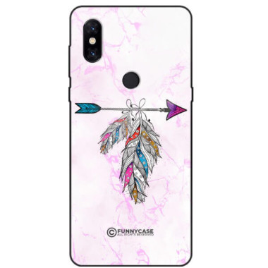 ETUI BLACK CASE GLASS NA TELEFON XIAOMI Mi MIX 3 PASTELOWE PIÓRO BOHO