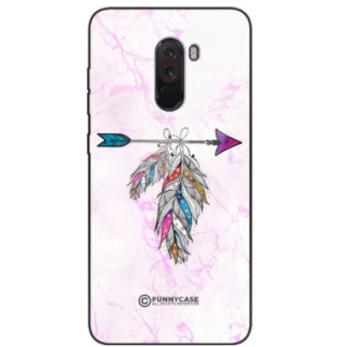 ETUI BLACK CASE GLASS NA TELEFON XIAOMI POCO F1 PASTELOWE PIÓRO BOHO