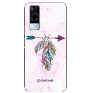 ETUI BLACK CASE GLASS NA TELEFON VIVO Y51 2020 PASTELOWE PIÓRO BOHO