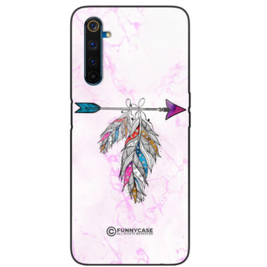 ETUI BLACK CASE GLASS NA TELEFON REALME 6 PRO PASTELOWE PIÓRO BOHO