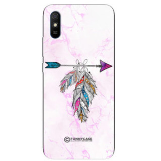 ETUI BLACK CASE GLASS NA TELEFON XIAOMI REDMI 9A PASTELOWE PIÓRO BOHO