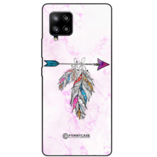 ETUI BLACK CASE GLASS NA TELEFON SAMSUNG GALAXY A42 5G PASTELOWE PIÓRO BOHO