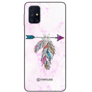 ETUI BLACK CASE GLASS NA TELEFON SAMSUNG GALAXY M31S PASTELOWE PIÓRO BOHO