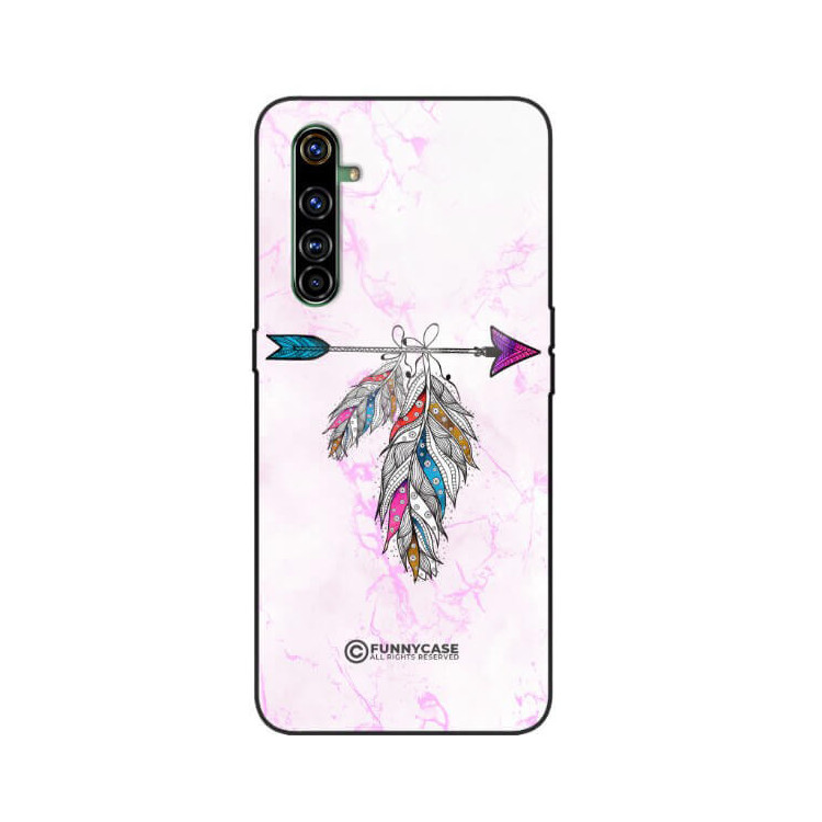 ETUI BLACK CASE GLASS NA TELEFON REALME X50 PRO PASTELOWE PIÓRO BOHO