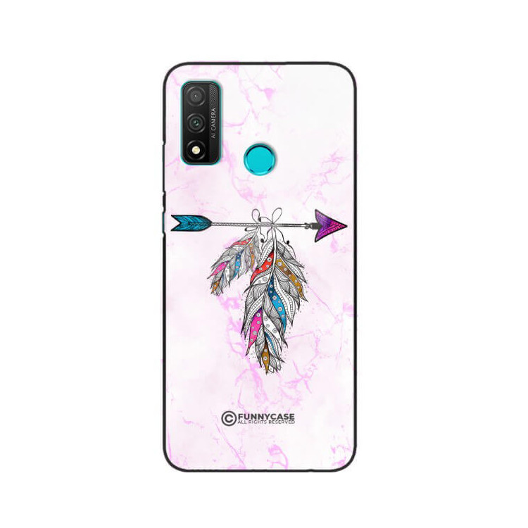 ETUI BLACK CASE GLASS NA TELEFON HUAWEI P SMART 2020 PASTELOWE PIÓRO BOHO