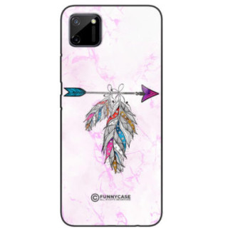 ETUI BLACK CASE GLASS NA TELEFON REALME C11 PASTELOWE PIÓRO BOHO