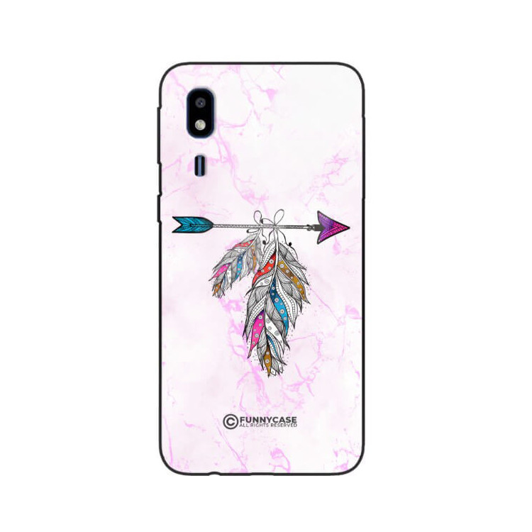 ETUI BLACK CASE GLASS NA TELEFON SAMSUNG GALAXY A2 CORE PASTELOWE PIÓRO BOHO