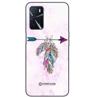 ETUI BLACK CASE GLASS NA TELEFON OPPO A16 / A16S PASTELOWE PIÓRO BOHO