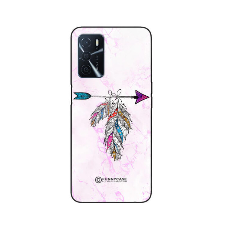 ETUI BLACK CASE GLASS NA TELEFON OPPO A16 / A16S PASTELOWE PIÓRO BOHO