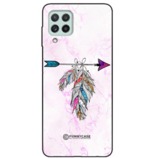 ETUI BLACK CASE GLASS NA TELEFON SAMSUNG GALAXY A22 4G / M22 4G PASTELOWE PIÓRO BOHO