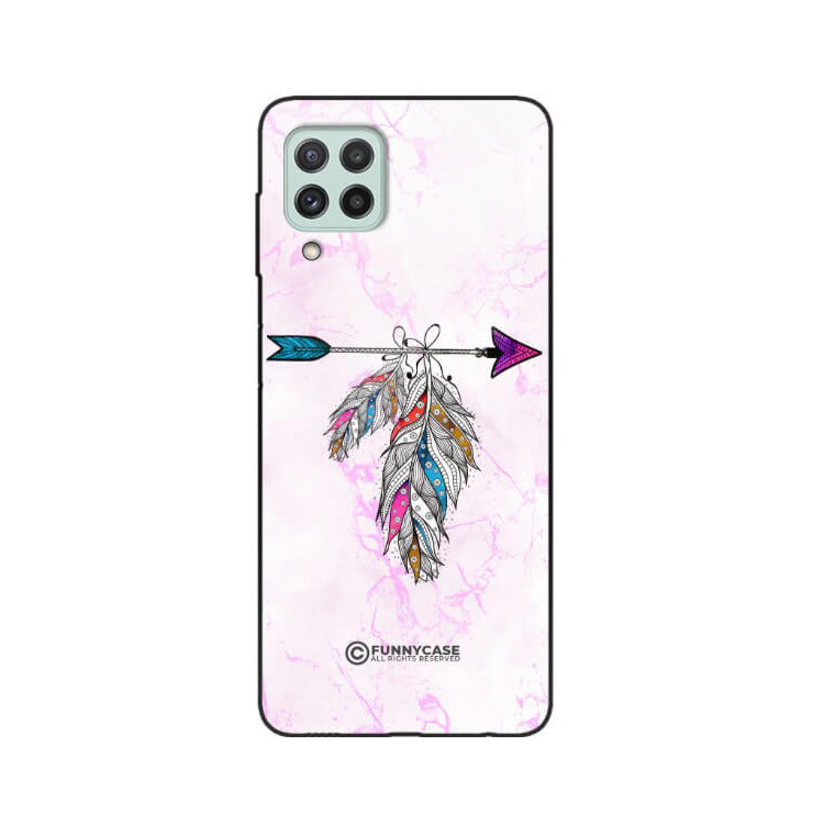 ETUI BLACK CASE GLASS NA TELEFON SAMSUNG GALAXY A22 4G / M22 4G PASTELOWE PIÓRO BOHO