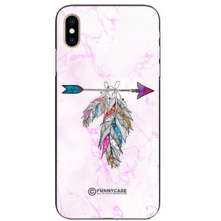 ETUI BLACK CASE GLASS NA TELEFON APPLE IPHONE XS MAX PASTELOWE PIÓRO BOHO