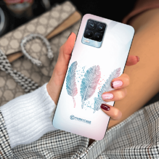 ETUI BLACK CASE GLASS NA TELEFON REALME 8 / 8 PRO PIÓRA BOHO