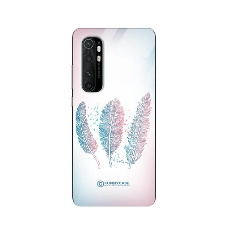 ETUI BLACK CASE GLASS NA TELEFON XIAOMI Mi NOTE 10 LITE PIÓRA BOHO