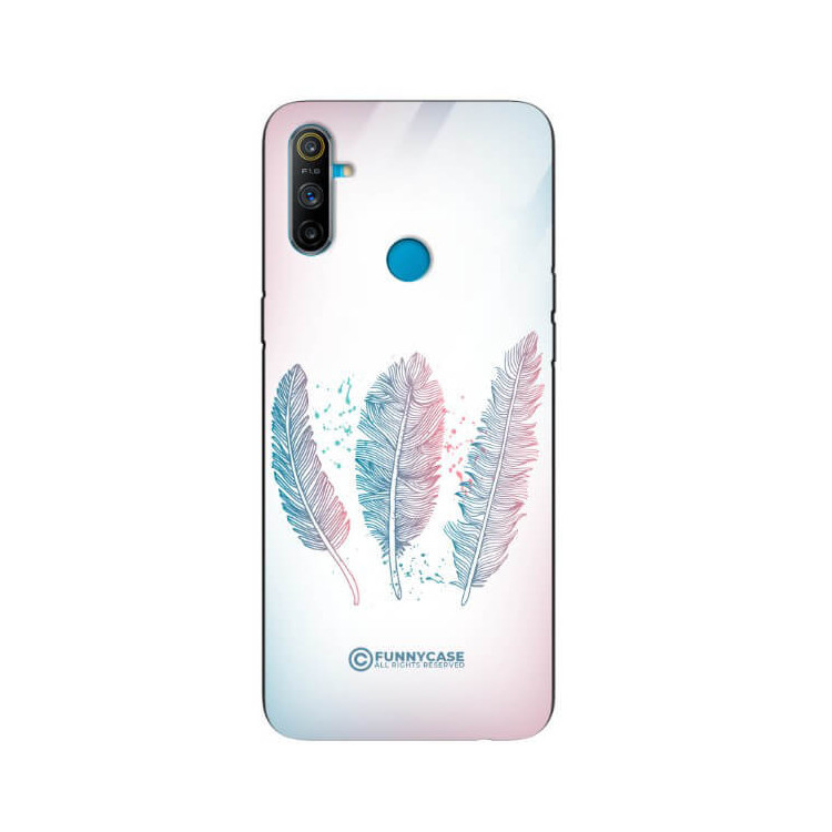 ETUI BLACK CASE GLASS NA TELEFON REALME C3 PIÓRA BOHO