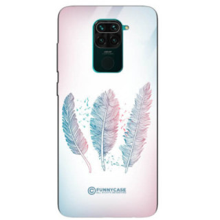 ETUI BLACK CASE GLASS NA TELEFON XIAOMI REDMI NOTE 9 / 10X 4G PIÓRA BOHO