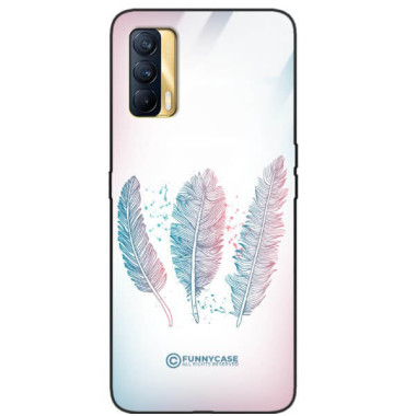 ETUI BLACK CASE GLASS NA TELEFON REALME V15 PIÓRA BOHO